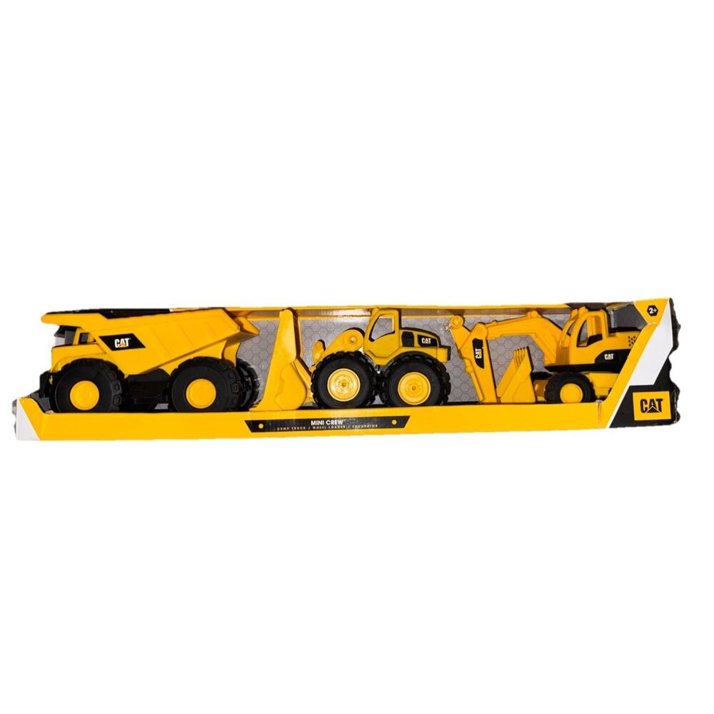 CAT Mini Crew Set of 3 Dump Truck Wheel Loader Excavator Construction Play